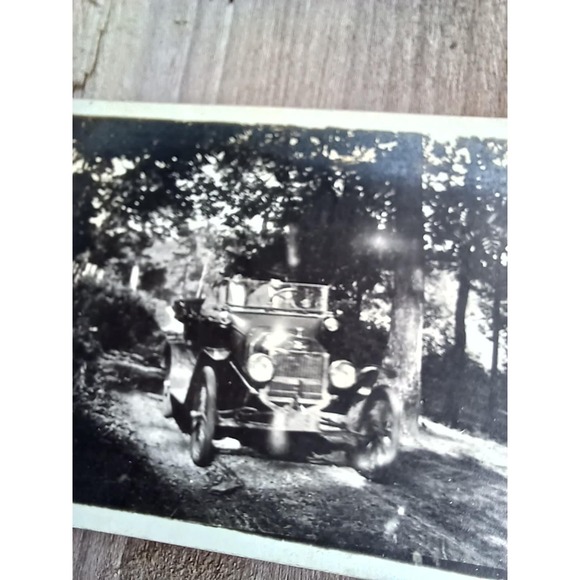 Antique Other - Old Ford Car Man Driving on a Dirt Country Road Black and White Photograph